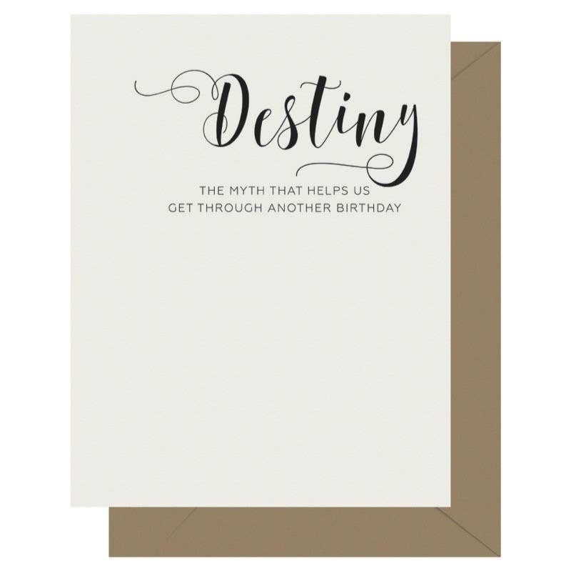 Letterpress Jess – Engroshandel Fødselsdagskort – Crass kalligrafi Destiny Letterpress lykønskningskort0