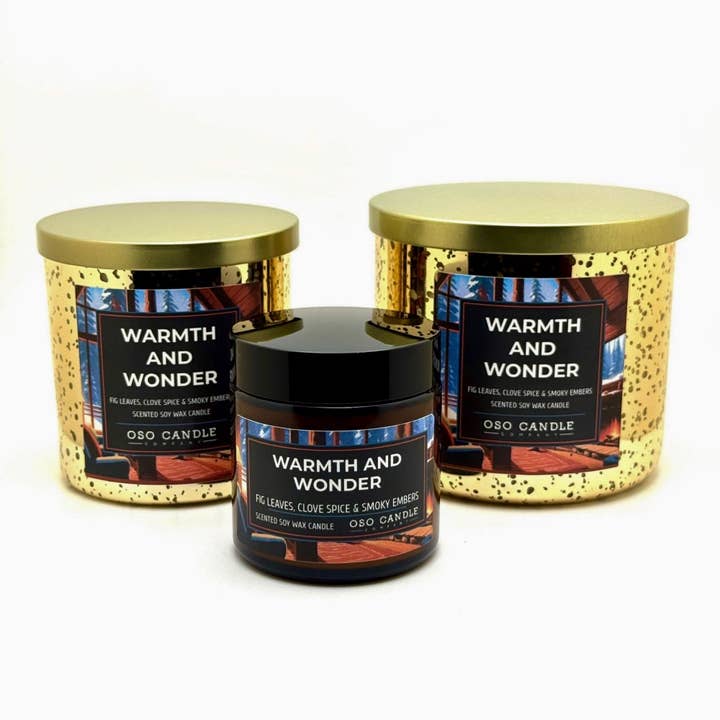 Warmth and Wonder | Scented Soy Wax Candle for wholesale by Oso Candle Company