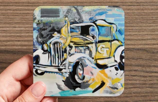 Brandon Art Co - Vendita all'ingrosso Sottobicchiere - Sottobicchieri smaltati resistenti all'acqua Georgia Tech Ramblin' Wreck0