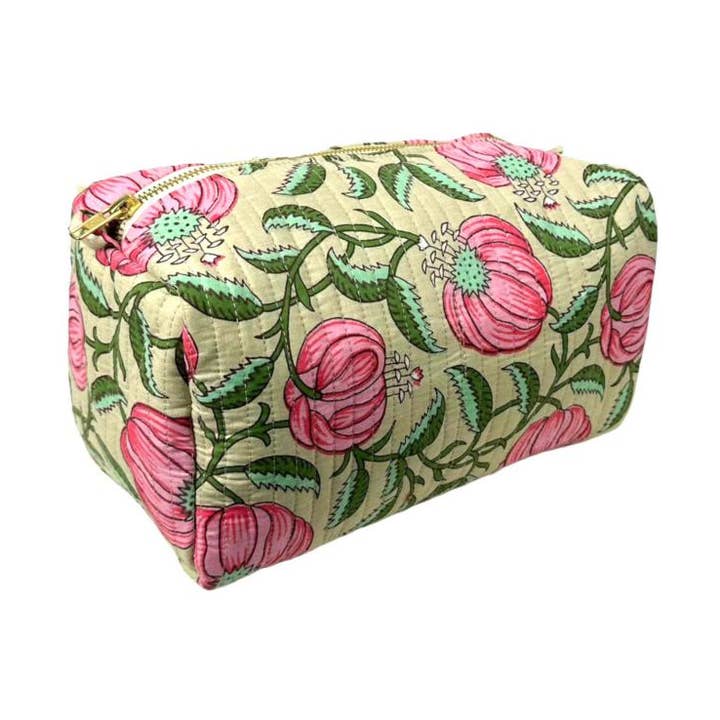 Quilted, Handmade and Unique Cotton Toiletry Bag for Women for wholesale by Chenson & Gorett