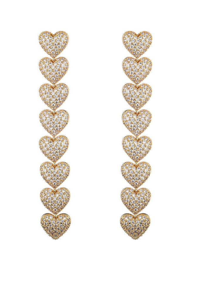 Boucle d'oreille pendante Mila en zircone cubique pour la vente par Eye Candy Los Angeles