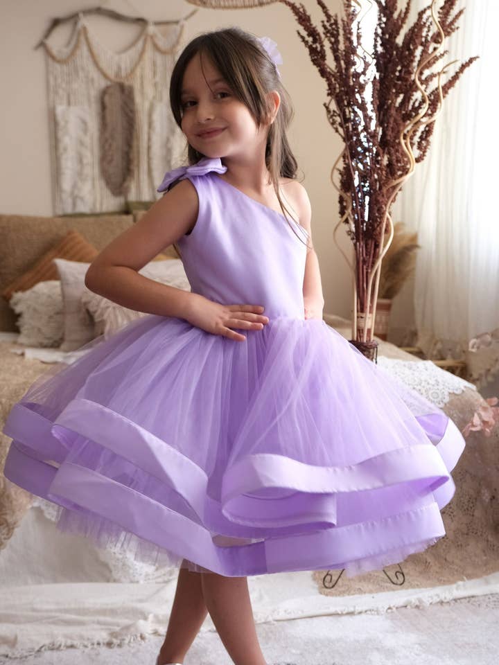 My Baby By Merry – wholesale Klänning – Barn – One Shoulder flicka klänning lila