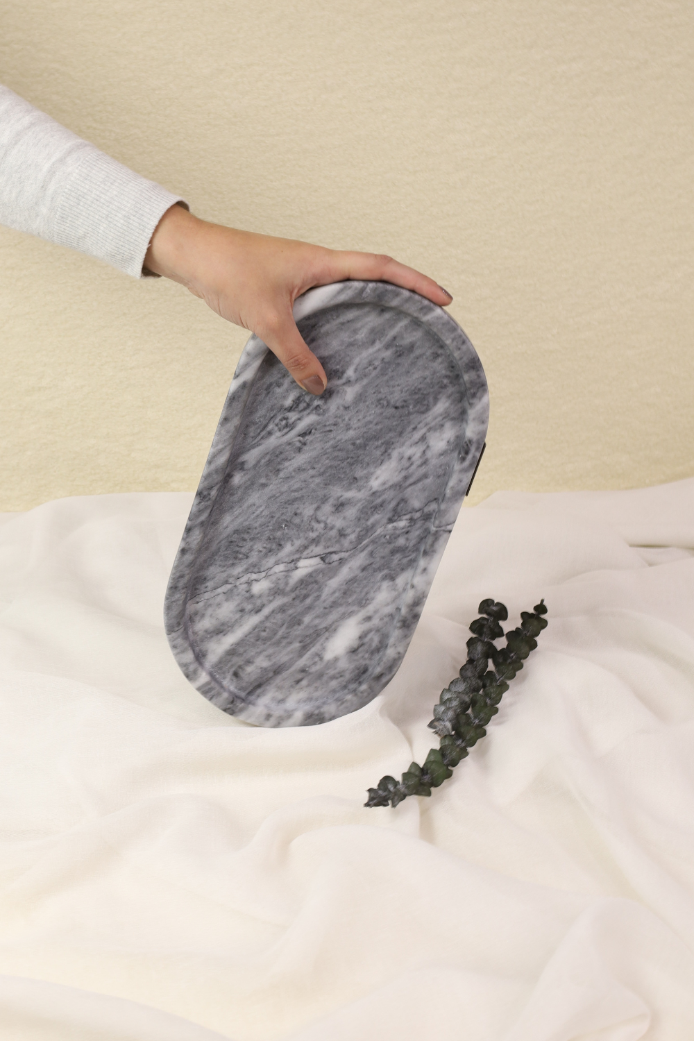 PIETRA DI CASA - Wholesale Decorative Tray - Marble Tray - PAPA ALANA Oval20 - Ruivina0