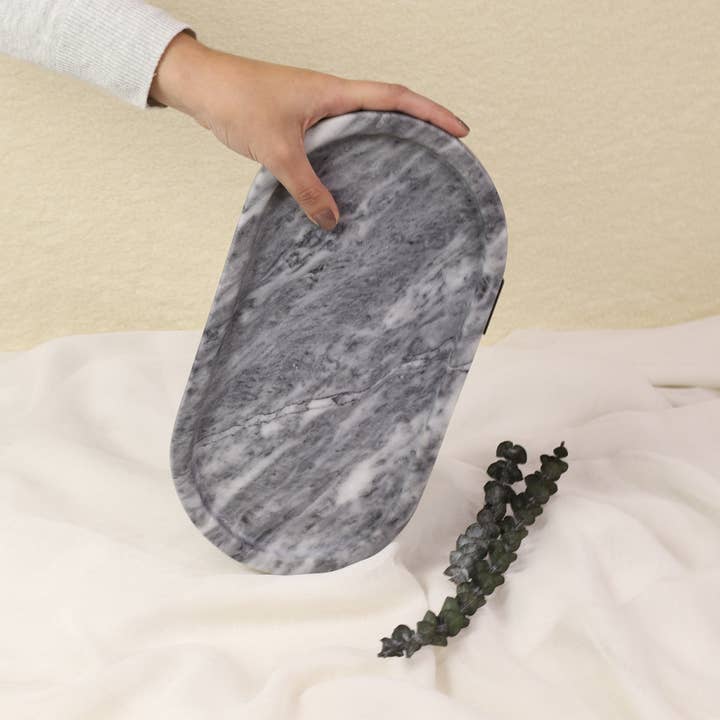PIETRA DI CASA - Wholesale Decorative Tray - Marble Tray - PAPA ALANA Oval20 - Ruivina