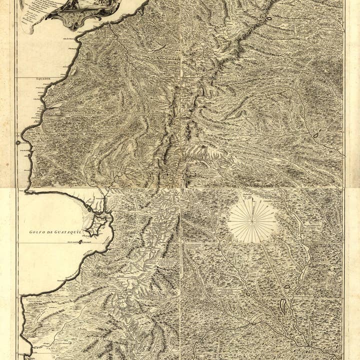 Relic Map Co. - Wholesale Map - Carta De La Provincia De Quito Y De Sus Adjacentes in 1750