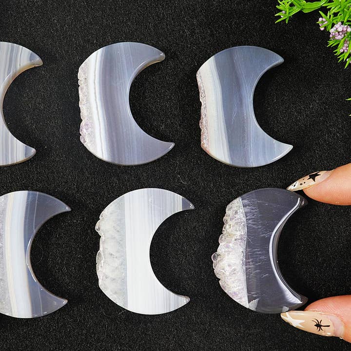 Natures Artifacts Inc - Wholesale Spiritual Stone/Crystal - Agate Druze Moon with Amethyst Druze2