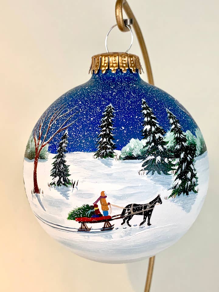 Ornamento em Vidro Pintado à Mão e Cavalo por atacado de Art with Elise