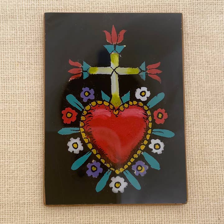 Milagro Heart Purse Mirror, Peru for wholesale by Tesoros Trading Company