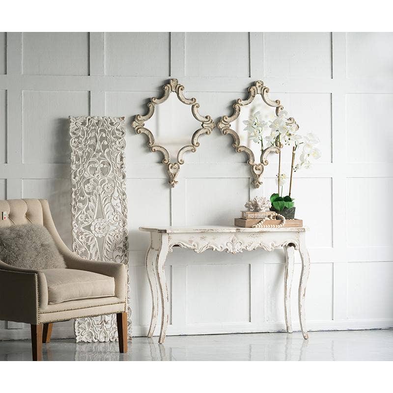 A&B Home Group Inc. - Wholesale Wall Mirror - 23.5x30" Artistic Diamond Accent Mirror - White2