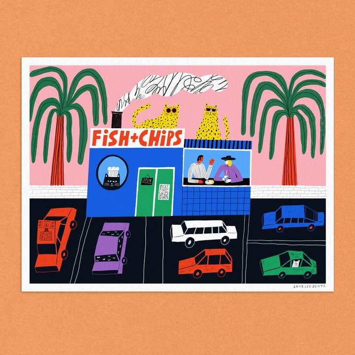 Poster 30X40 CM - FISH&CHIPS - AFF74 for wholesale by Dans Les Dents