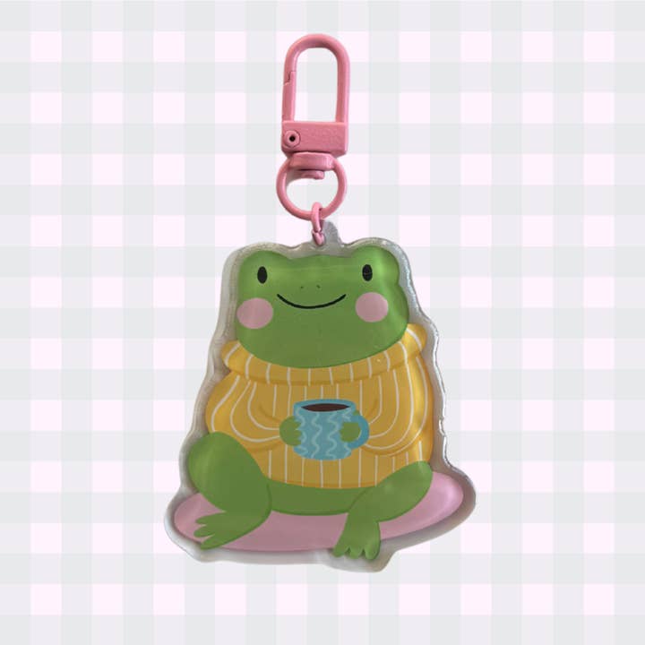 Frog Keyring | Acrylic Double Sided Key Chain, Bag Accessory for wholesale by The Happy Badger