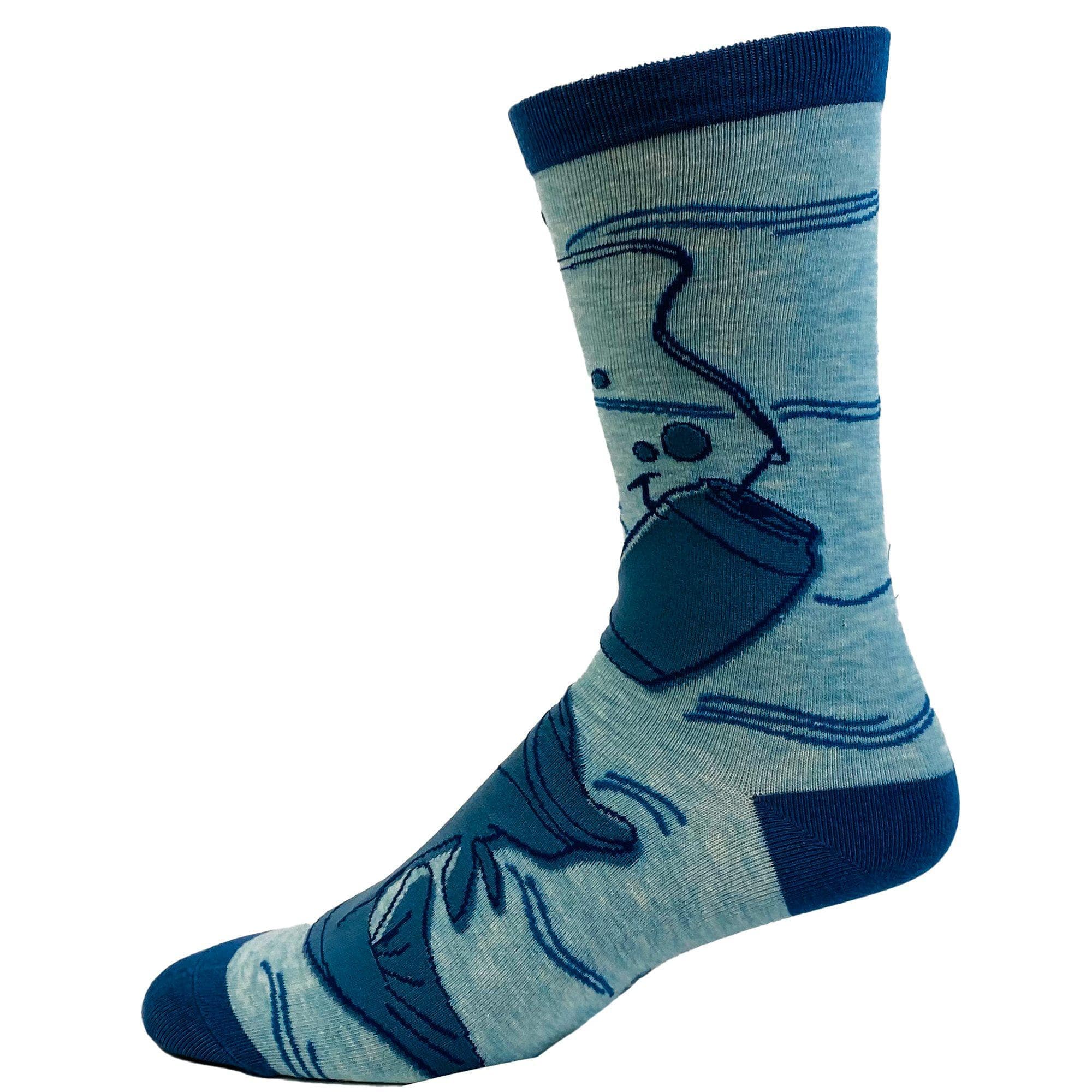 Blue Men's Beer Fishy Fishy Funny Fish Fishing Socks Fun Western for wholesale on Faire2