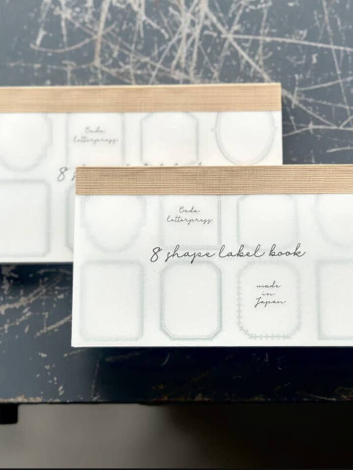 Letterpress 8 Formetikett Buch Grün für den Großhandel von 「FUNJI」In Japan