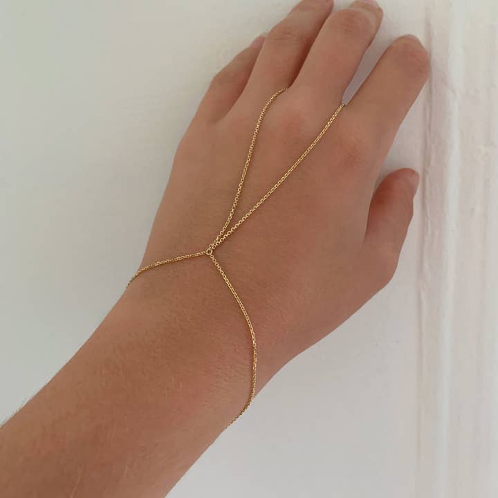 Kimiya Designs - Wholesale Link & Chain Bracelet - 14k Solid Gold Hand Chain