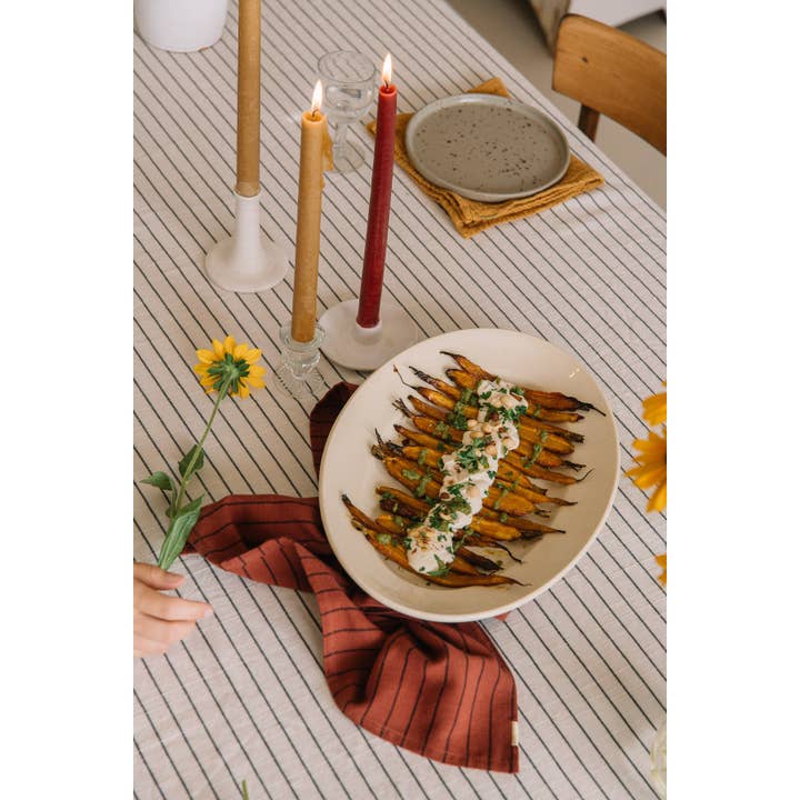 Les Pensionnaires - Wholesale Dinner & Cloth Napkin - Rust Striped Slub Cotton Napkins (set of 2)1