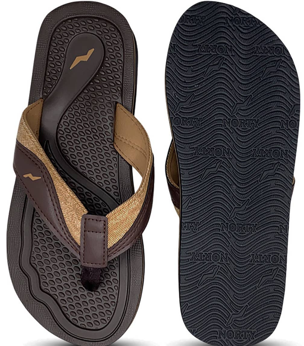 Eastern Off Price - Wholesale Sandals - Men's - Norty Mens Flip Flop Sandal 42455 Brown3