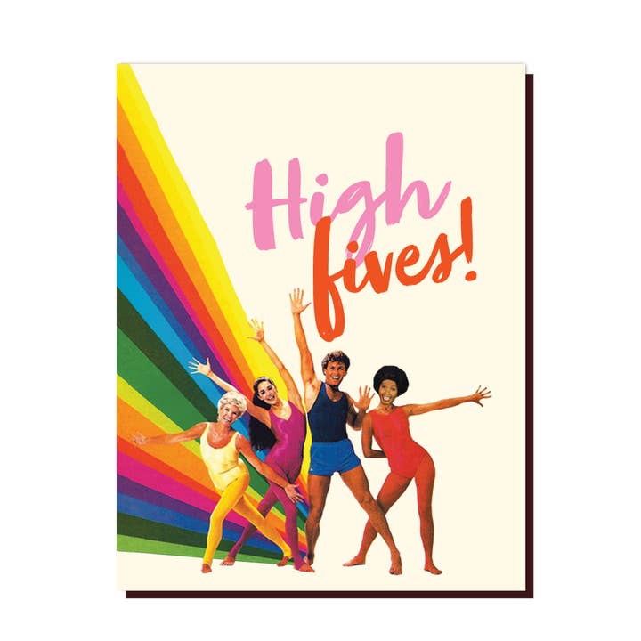 OffensiveDelightful - Wholesale Congratulations Card - HIGH FIVES 80's congratulations card