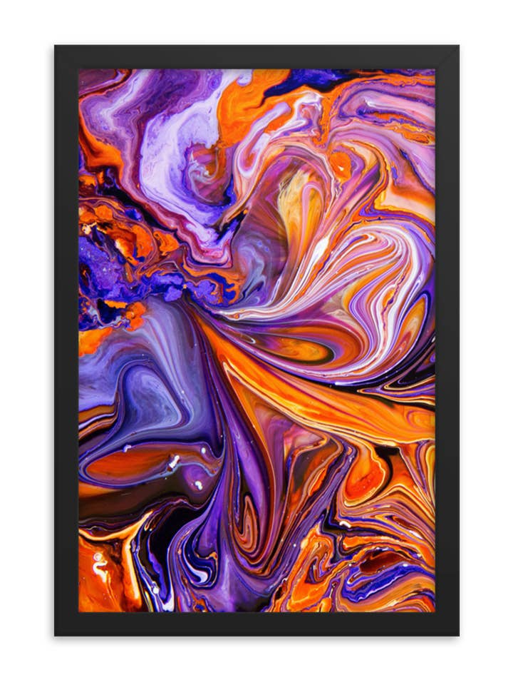 "Espaço" Impressão Abstrata Roxa e Laranja 13x19" Polegadas por atacado de Finessed Media LLC