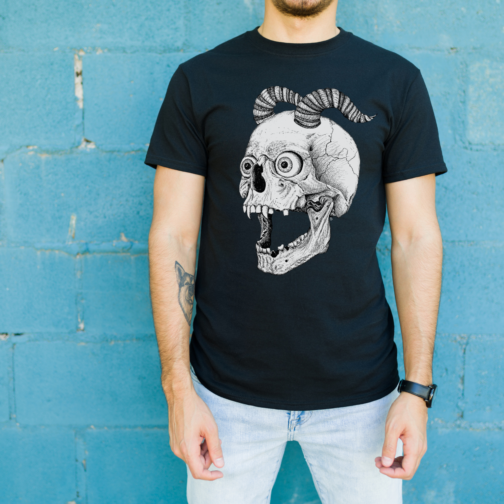 Hannah Kate Makes – wholesale T-shirt (graphic) – unisex – Screaming Skull T-shirt - Black - 100% Cotton - Reg/Fitted9