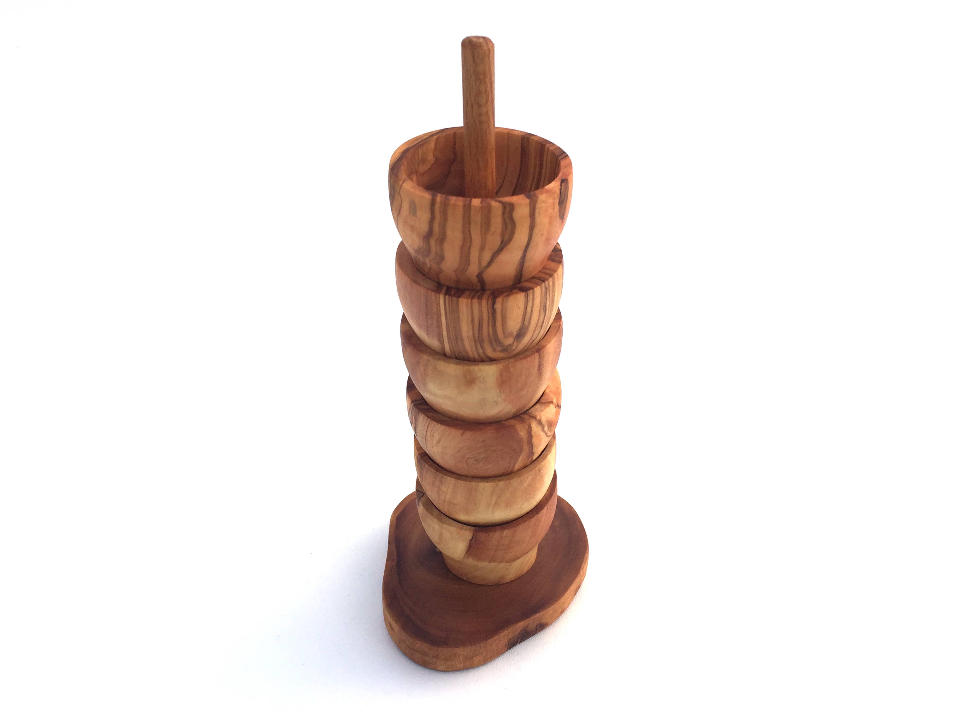 medina mood - Wholesale Egg Cup/Holder - Set of 6 egg cups and holder in a space-saving olive wood1
