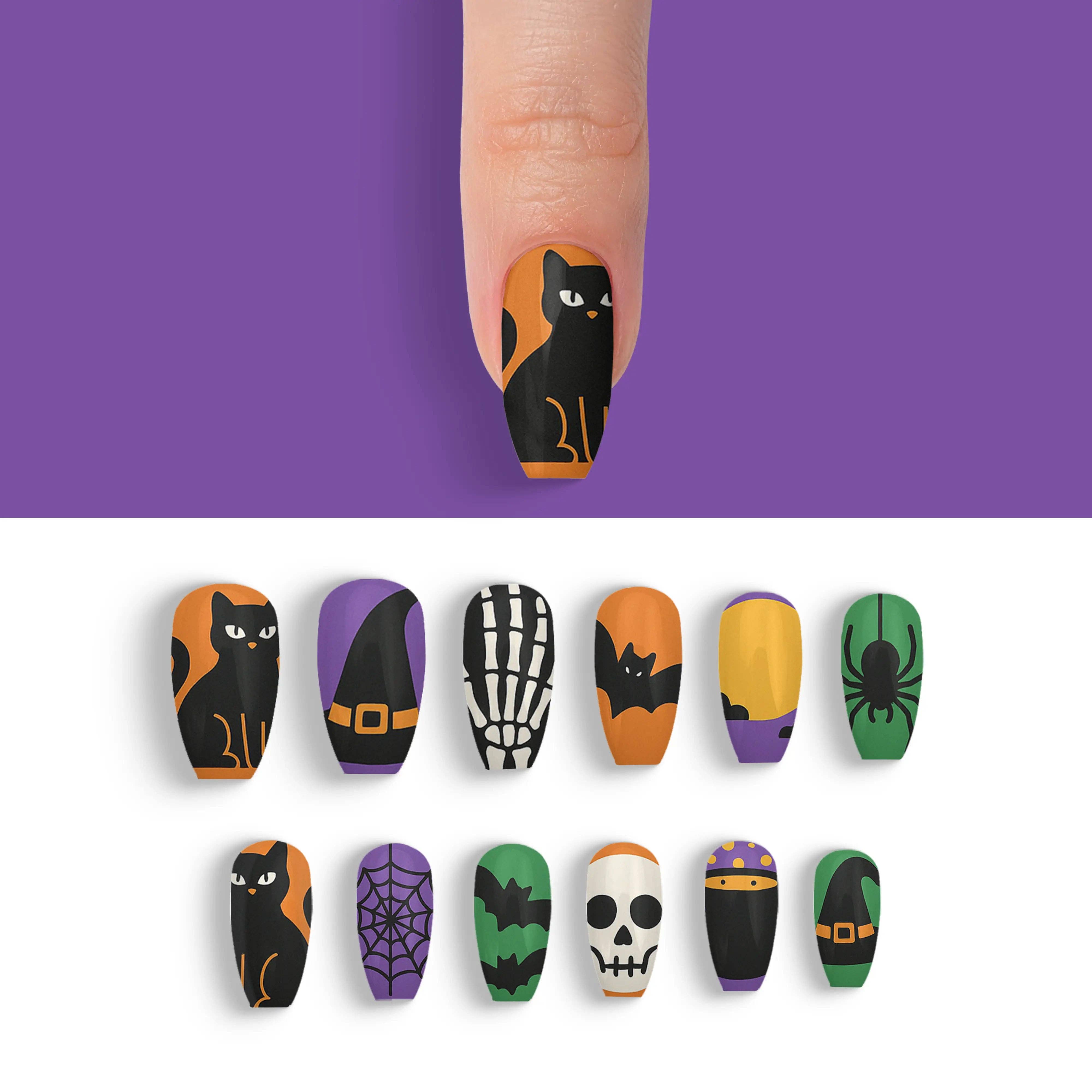 FYNE BODY - Wholesale Press-on/fake nails - Eclipse Enchantment Black Halloween Press-On Nails56