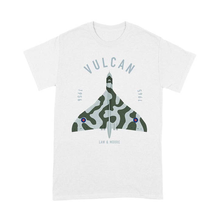 Vulcan Aircraft White T-Shirt for wholesale by Law and more
