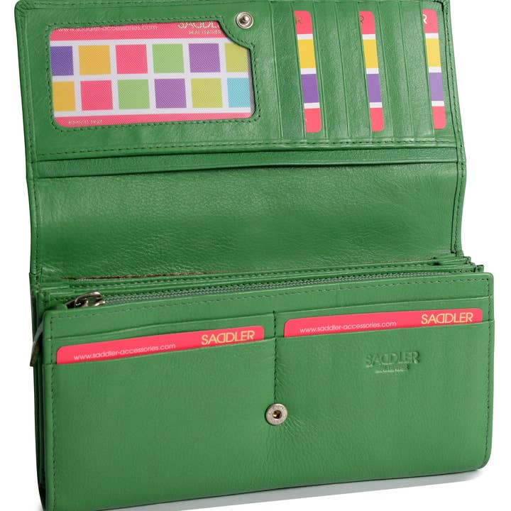 SADDLER - Vente Portefeuille – femme - Grand Portefeuille en Cuir à Sections Multiples "Grace" – Fait Main par Saddler | Protégé RFID & Boîte Cadeau33
