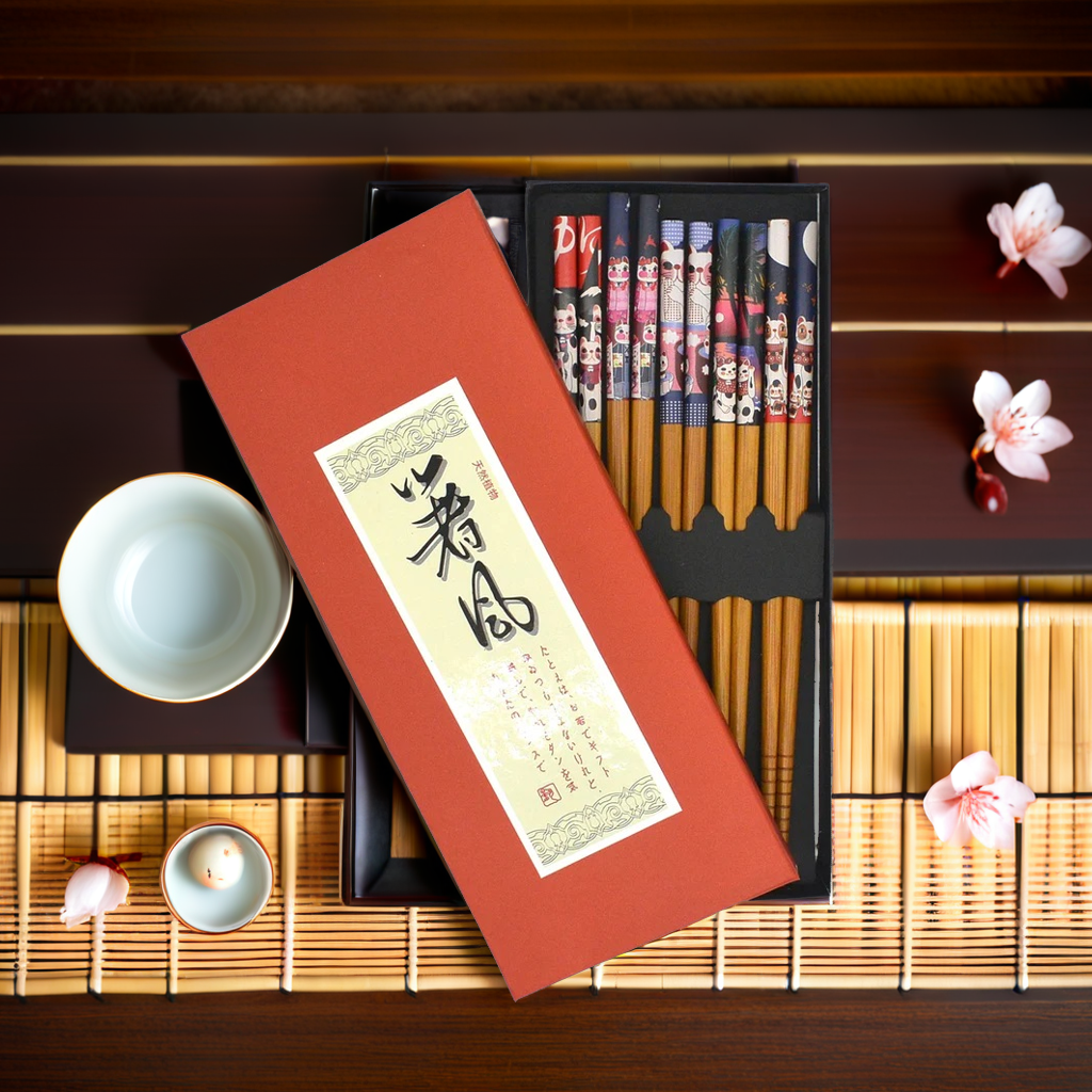 Original Source - Wholesale Chopsticks - Wood Chopsticks - Lucky Cat - Set of 52