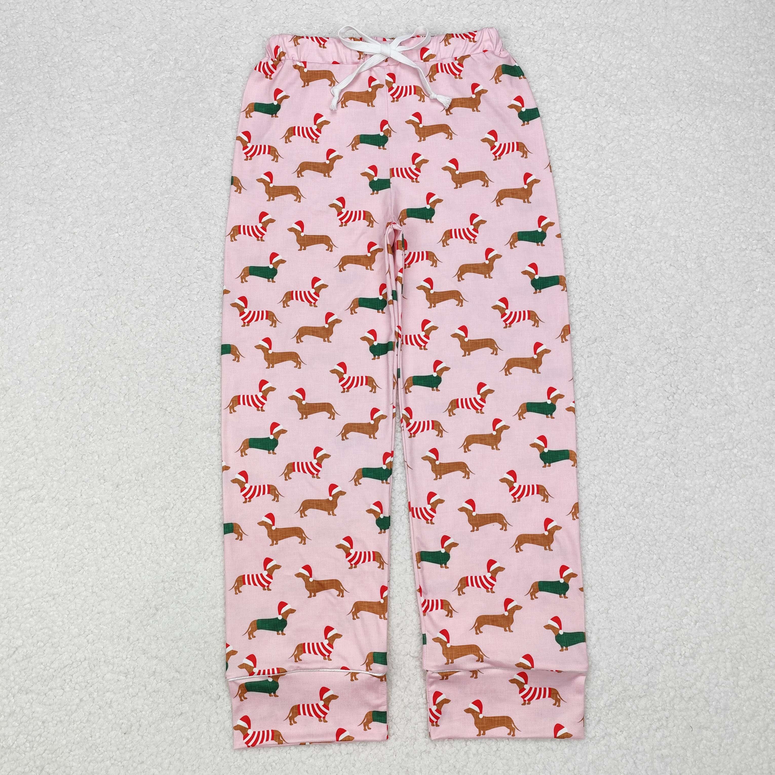 Aier Wholesale - Vente Bas de pyjama – femme - Frères Adultes Hommes Femmes Père Noël Vaches Houx Pyjamas de Noël à Carreaux Pantalons Évasés9