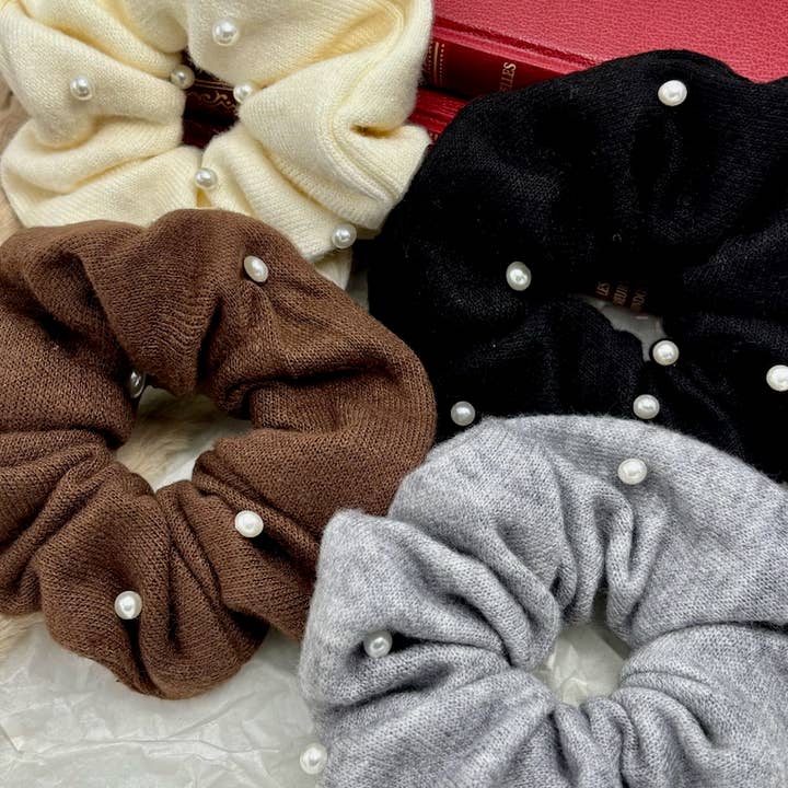 BYREN | ÉLINE L'ATELIER – Conjunto de acessórios para cabelo - Mulher por atacado – Elásticos de cabelo com pérolas FQ814