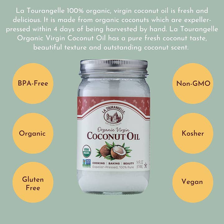 La Tourangelle - Wholesale Cooking Oil - La Tourangelle Organic Virgin Unrefined Coconut Oil, 14Fl Oz4