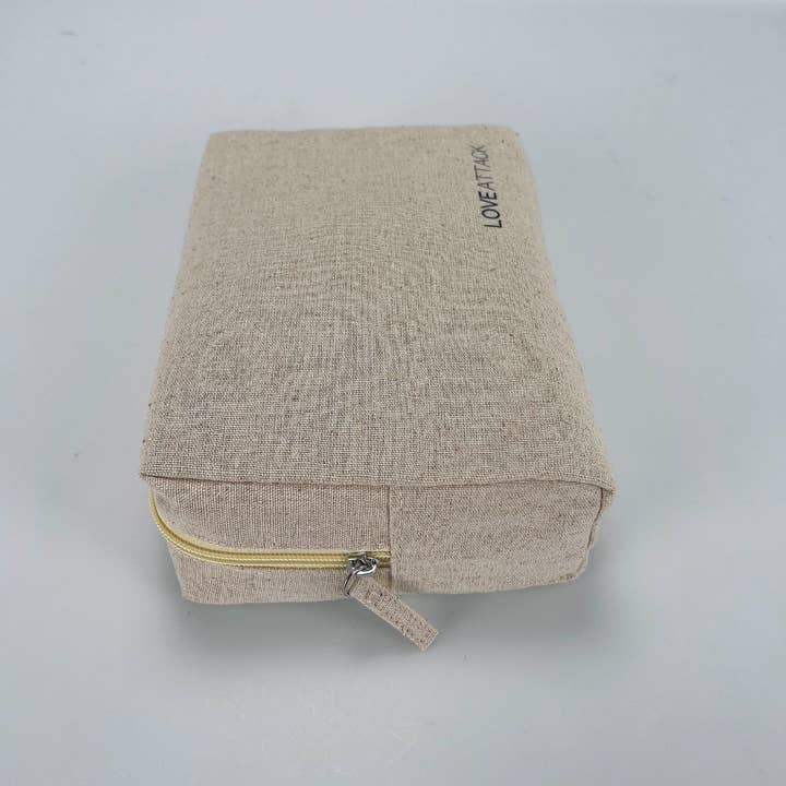 Love Attack - Wholesale Makeup/Cosmetic Bag - XL Natural Cotton Cosmetic/Makeup Bag