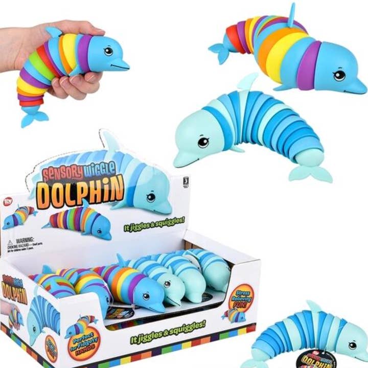 Brinquedos para crianças WIGGLE SENSORIY DOLPHIN LLB de 7,5" por atacado de La Luna Bella - Toys