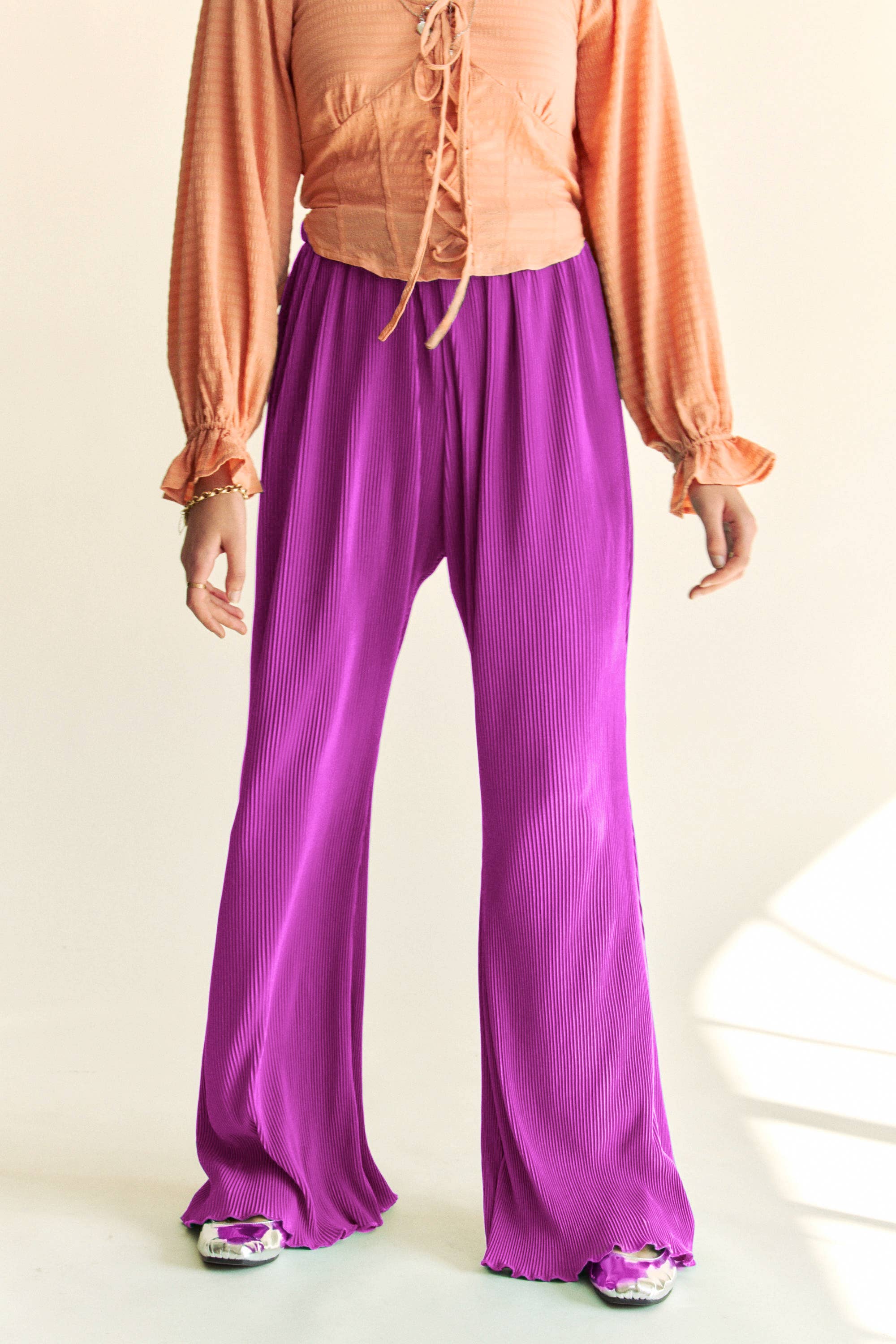 Davi & Dani - Wholesale Broek - Dames - BELBROEK MET GERIMPELDE PLOOIEN EN ELASTISCHE TAILLEBAND10