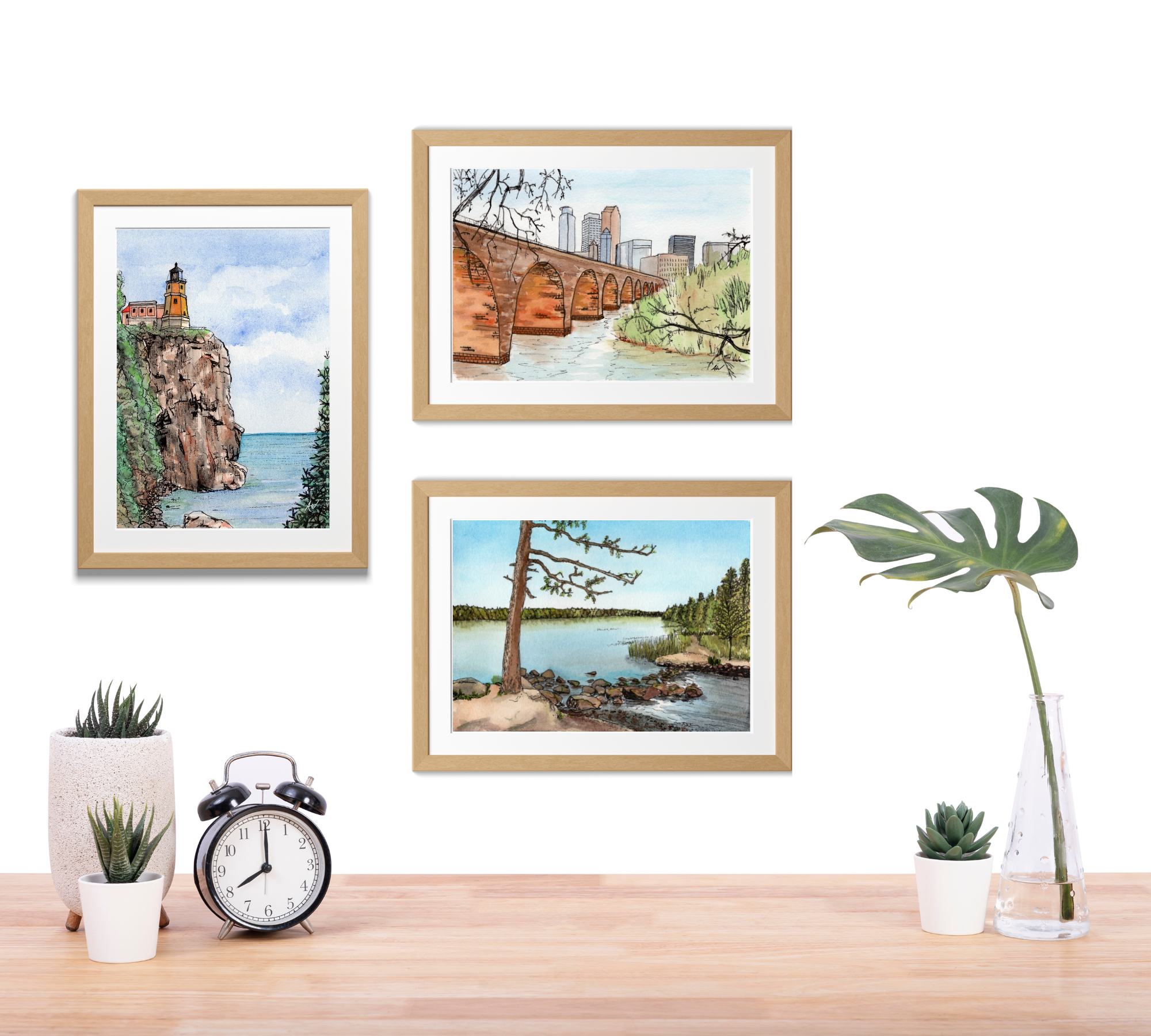 Alyssa Whetstone Art – wholesale Art print – Split Rock Lighthouse - Pen and Watercolor Fine Art Print4