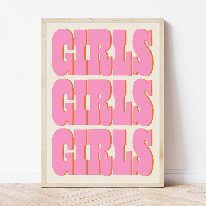 Piger Pige Piger | Wall Art Print for engroshandel hos Bored At Work Studio