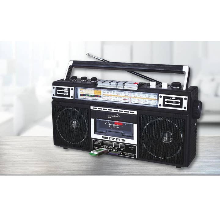 JupiterGear Home - Wholesale Speakers - Supersonic 4 Band Bluetooth Radio & MP3 / Cassette Player