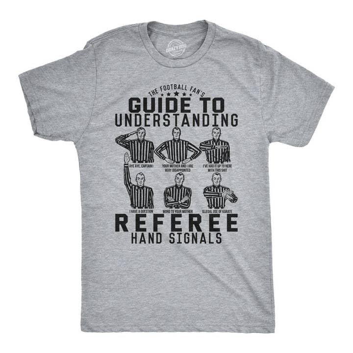 Light Heather Grey A Football Fan's Guide To Referee Gameday Graphic Tee Fall for wholesale on Faire