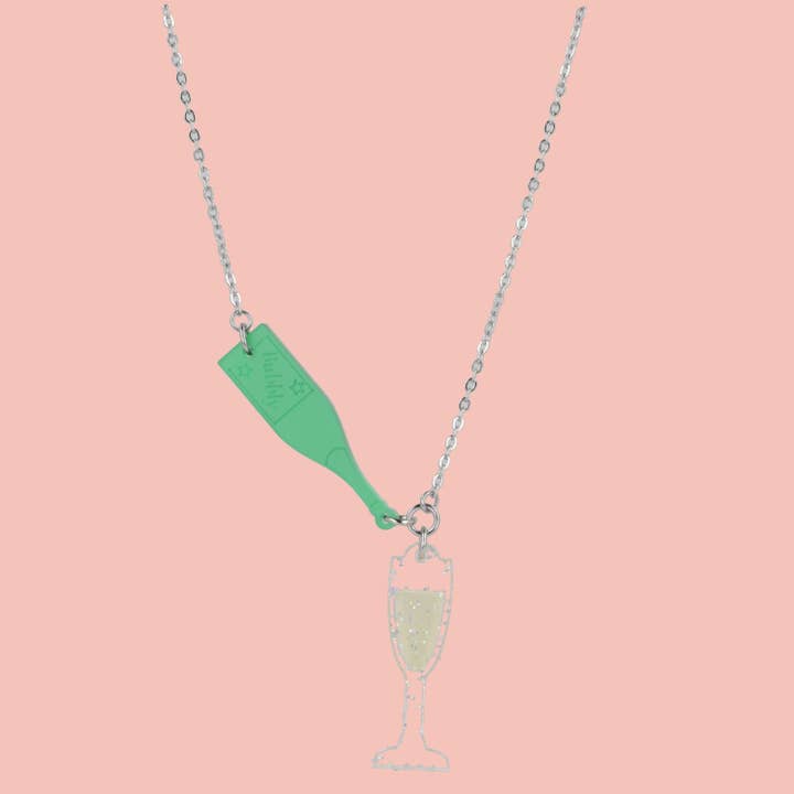 'Bolly' Champagne Necklace for wholesale by Sour Cherry