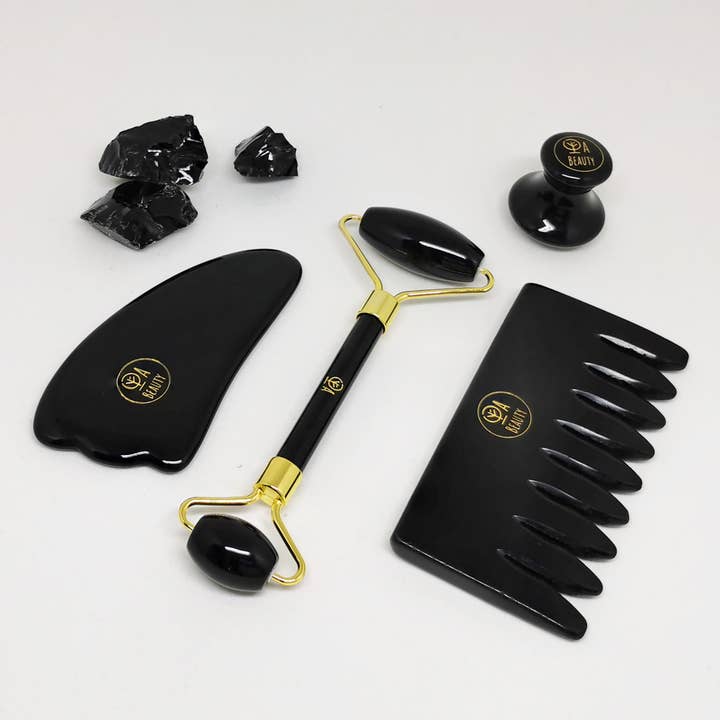 YA BEAUTY - Wholesale Gua Sha Tool - Black Obsidian Mushroom | Eye Restorer & De-Puffing