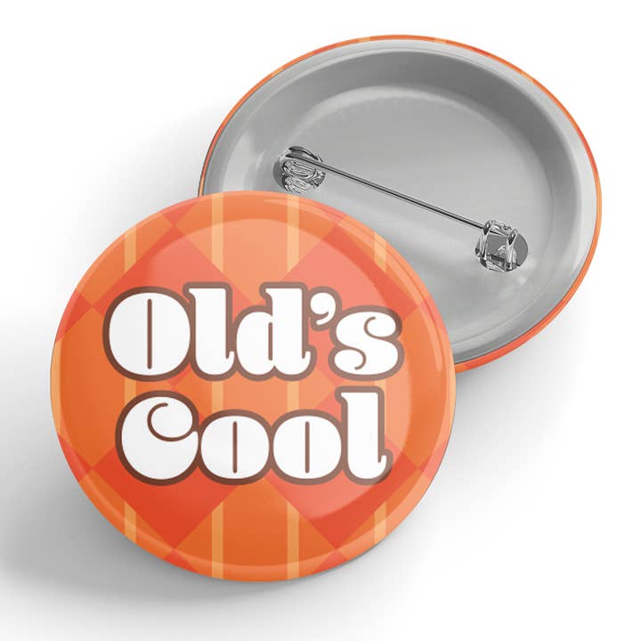 Bouton Old Cool Orange pour la vente par Black River Letterpress & Paper Co.