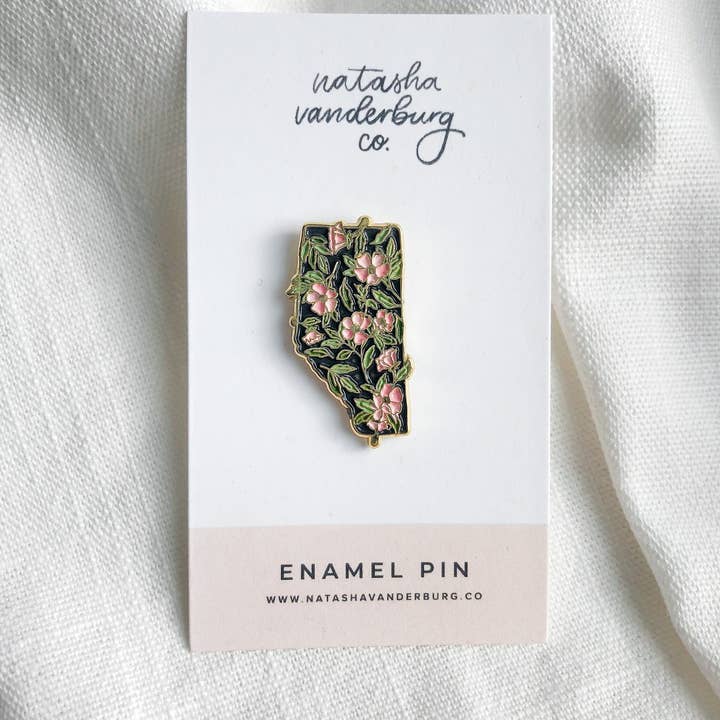 Natasha Vanderburg Co. - Wholesale Lapel Pin/Button - Alberta Provincial Flower Enamel Pin