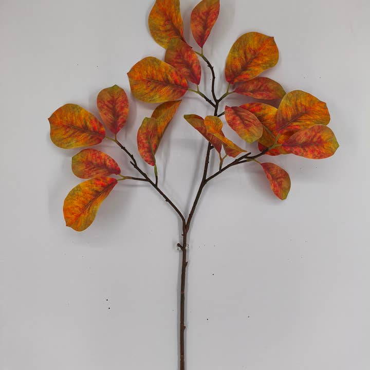 Branche de feuilles de magnolia jaune et orange de 39" 85320-YELOR pour la vente par Trendy tree