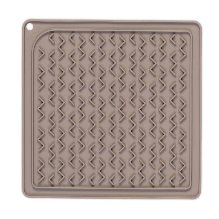 Pet Palette Distribution - Wholesale Pet Food Mat - Dog - Messy Mutts Silicone Therapeutic Feeding Mat w/Spatula Grey