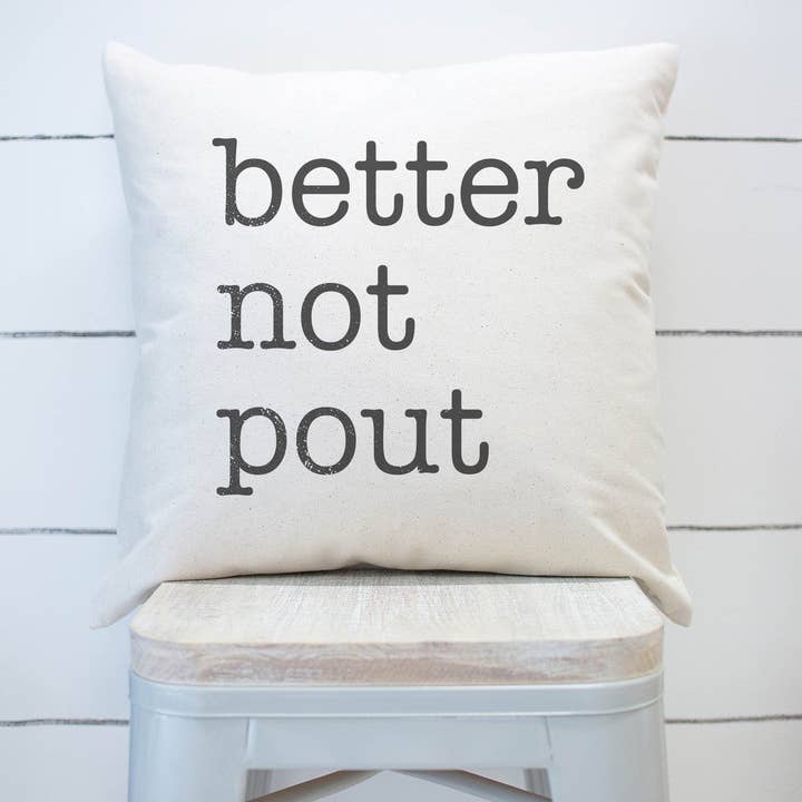 Better Not Pout kussensloop kerstdecor voor wholesale door Rising Tide Vintage