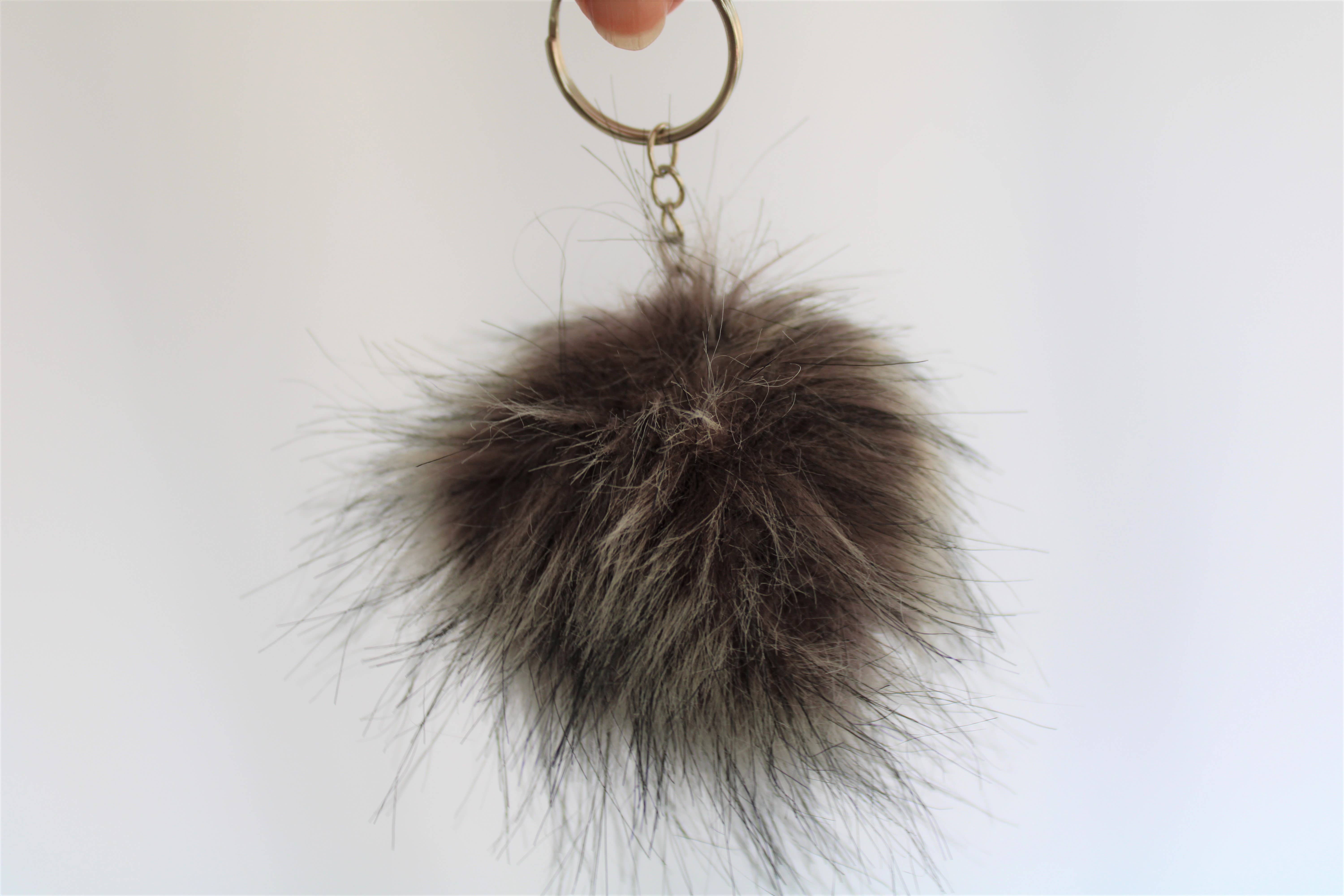 RamsGirl Design - Venta al por mayor Llavero - Mujer - Llavero de pompón de piel sintética, llavero de pompón de forma de bola2