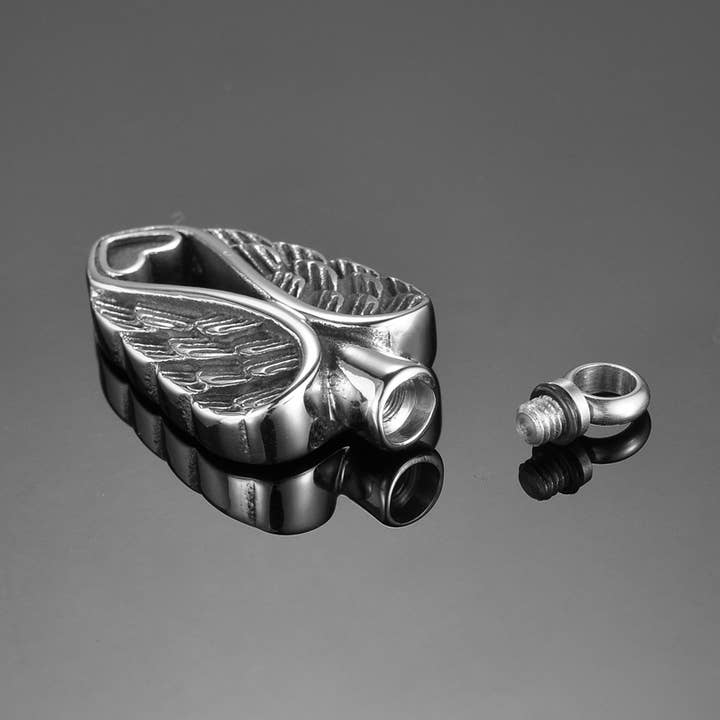 Anavia - Vendita all'ingrosso Collana con ciondolo/pendaglio - Collana commemorativa con cenere a forma di angelo custode a forma di cuore