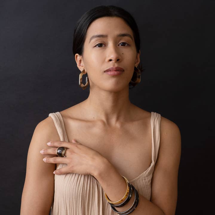 MAADILI COLLECTIVE – wholesale Hoop earrings – Honeycomb Hoop Earrings6