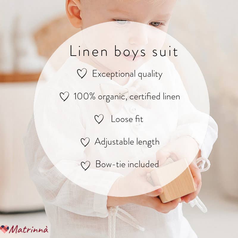 Matrinna - Vendita all'ingrosso Completino - Neonati - Completo Battesimo in Lino per Bambino, Abito da Cerimonia per Neonato, Completo Elegante per Battesimo6