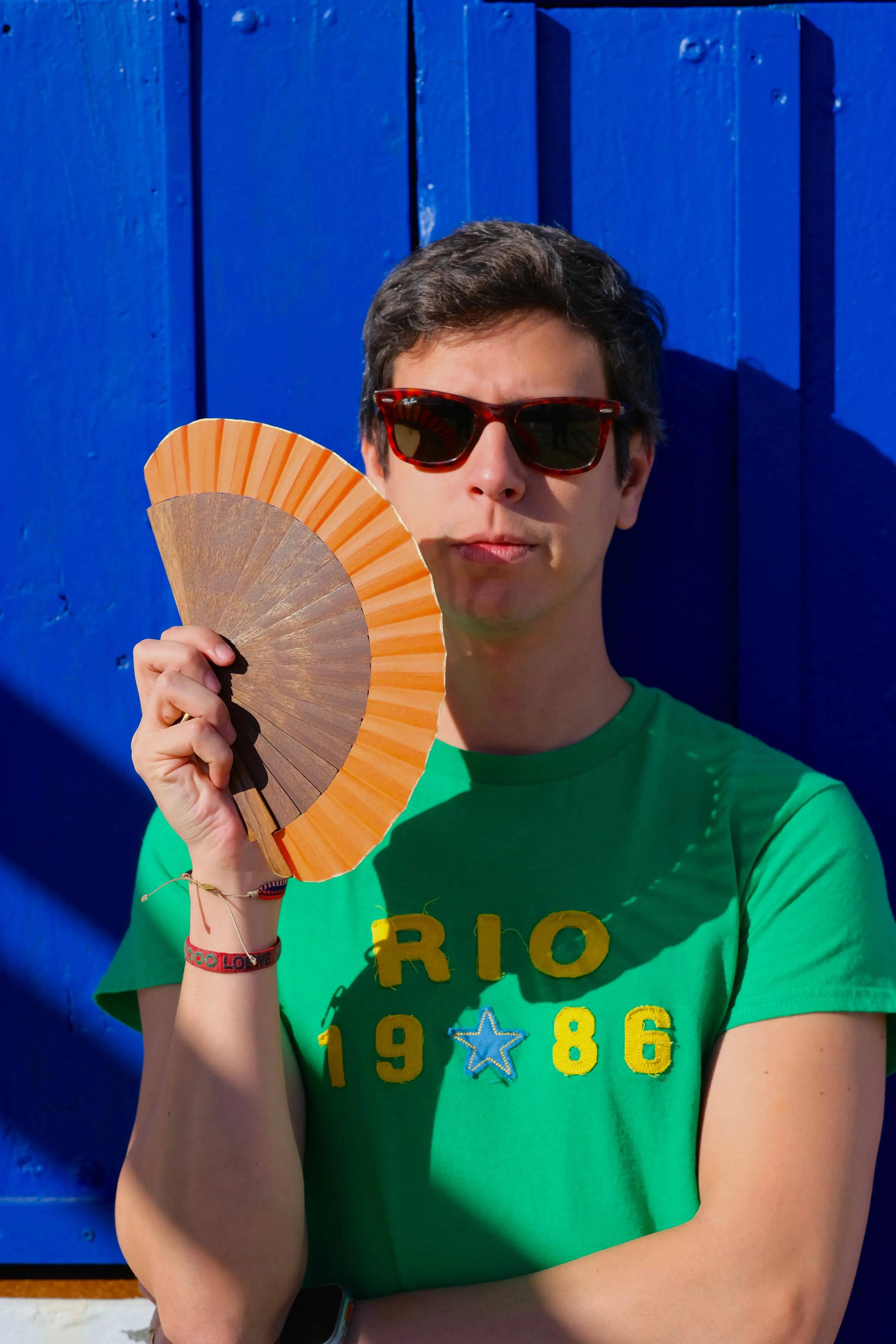 ràfega abanicos - Wholesale Handheld Folding Fan - Abanico Petitó Naranja1